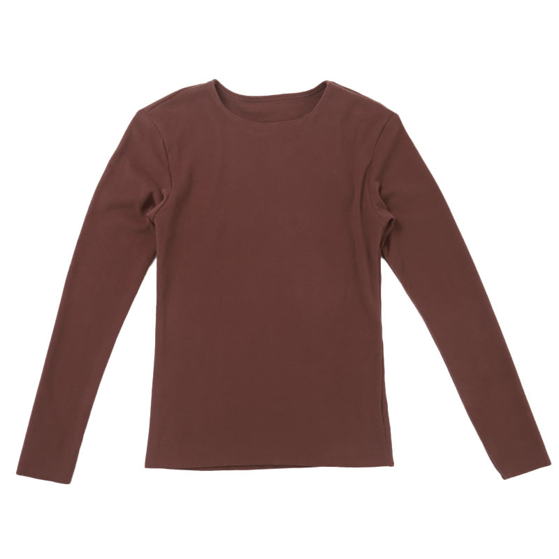 あったかインナー 両起毛 長袖 レディース 冬 冬用 胸当て付き M L LL 保温 防寒対策 冷え対策 暖かい 冬 冬用 下着 肌着 女性 薄手 ストレッチ 快適 温活 ヒートテック クルーネック あったか 無地 生活の木