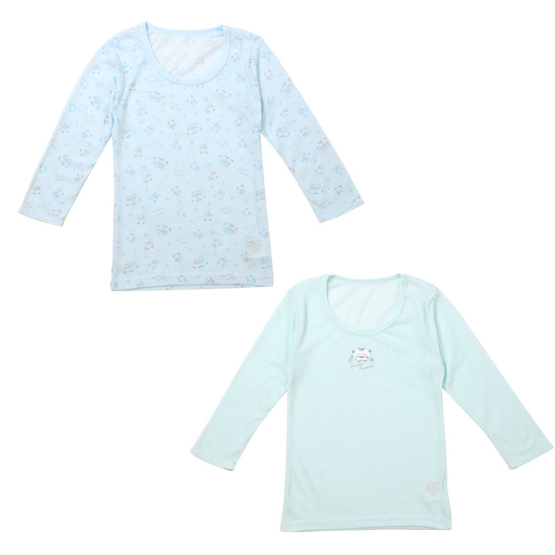 2枚組 インナー 女児 女の子 8分袖シャツ 110cm 120cm 130cm 140cm 女子 ガールズ 子ども キッズ 下着 肌着 長袖 アンダーウェア シャツ 速乾 綿混 乾きやすい お買い得 まとめ買い