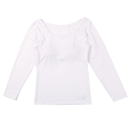 8分袖 カップ付き ジュニア ガールズ インナー 吸湿発熱 150cm～165cm 女の子 女児 下着 ストレッチ あったか cica加工 長袖 シンプル 暖かい 防寒 秋 冬 寒さ対策 冷え取り