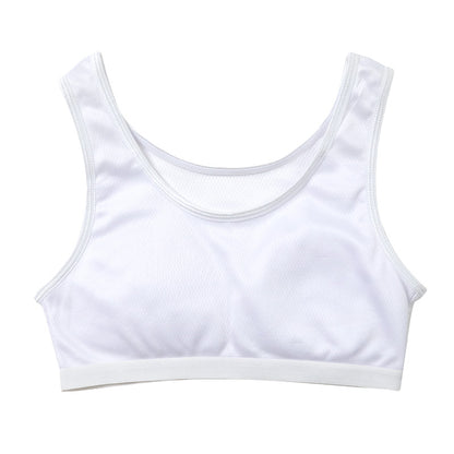 ハーフトップ ジュニア 裏メッシュ カップ付き インナー 140cm 150cm 160cm 女の子 スクール 小学生 中学生 子供 下着 キッズ ホック無し ノンワイヤー シンプル ガールズ 速乾性 伸縮 ストレッチ ファーストブラ