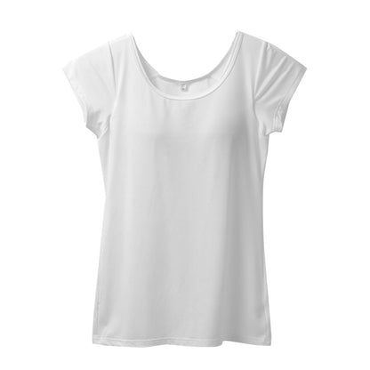 レディース カップ付きインナー フレンチ袖 ブラトップ DRYインナー M L LL 3L 吸汗速乾 UVカット インナーシャツ ノンワイヤー カップ付き レディースインナー ブラトップインナー 伸縮 快適インナー 女性下着 夏インナー さらさら 汗対策
