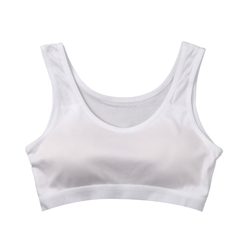 ジュニア ブラ ハーフトップ 裏メッシュ 女の子 カップ付き インナー メッシュブラ ファーストブラ 150cm 160cm 165cm スポーツブラ UVカット インナー 通気性 吸汗速乾 ジュニアインナー 女児ブラ 中学生 小学生 下着 ブラトップ 夏ブラ 軽いブラ さらさらインナー