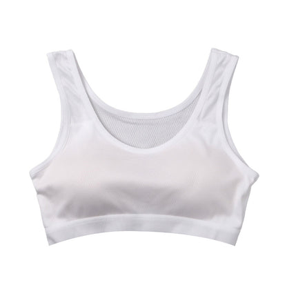 ジュニア ブラ ハーフトップ 裏メッシュ 女の子 カップ付き インナー メッシュブラ ファーストブラ 150cm 160cm 165cm スポーツブラ UVカット インナー 通気性 吸汗速乾 ジュニアインナー 女児ブラ 中学生 小学生 下着 ブラトップ 夏ブラ 軽いブラ さらさらインナー