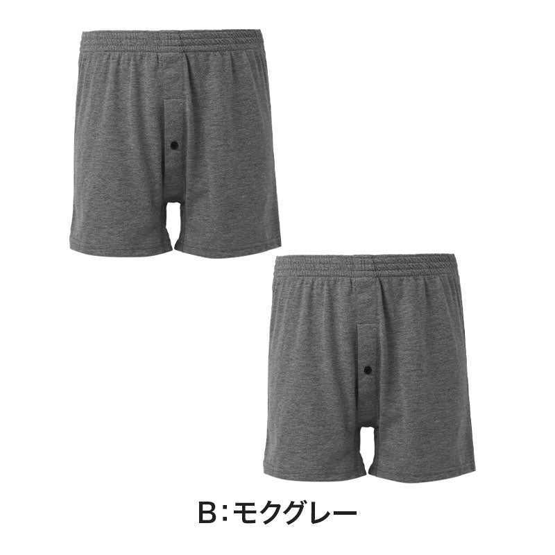 メンズ ニットトランクス 2枚組 綿混 前開き 前あき 前ボタン トランクス 同色2枚組 男性 下着 M L LL インナー 紳士 肌着 パンツ セット 洗い替え やわらか 肌ざわり デイリー 普段使い メンズ下着 男性用下着 アンダーウェア まとめ買い 通年