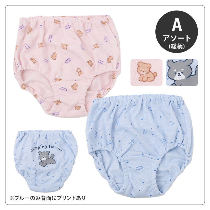 女児 ショーツ 2枚組 綿混 速乾 お名前記入欄付き 女の子 キッズ パンツ 下着 100cm 110cm 120cm 130cm 肌着 インナー 柄違い 子供 子ども ガールズ 園児 幼児 保育園 幼稚園 小学生 通園 通学 洗い替え まとめ買い 足口ゴム かわいい 犬 猫 クマ