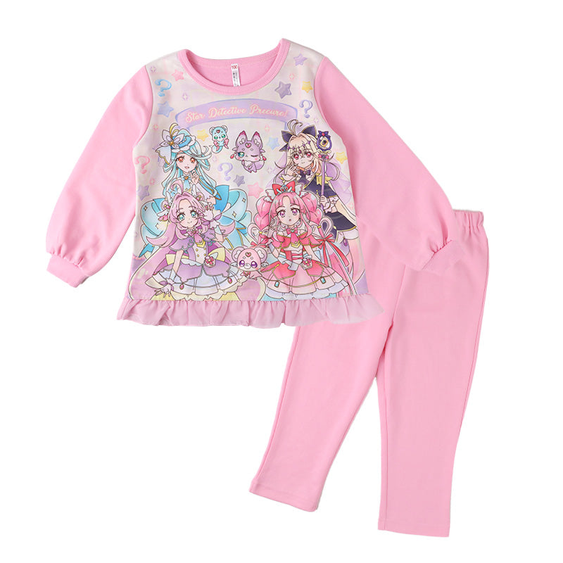 プリキュア 光るパジャマ 長袖 女の子 上下セット キッズ 蓄光プリント 100 110 120 130 cm ダンボールニット 秋冬 パジャマ 子供 女児 キャラクター ルームウェア 部屋着 寝巻き ナイトウェア 長ズボン トレーナー ガールズ 幼稚園 保育園 小学生