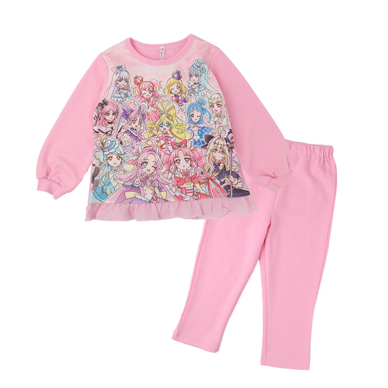 プリキュア 光るパジャマ 長袖 女の子 上下セット キッズ 蓄光プリント 100 110 120 130 cm ダンボールニット 秋冬 パジャマ 子供 女児 キャラクター ルームウェア 部屋着 寝巻き ナイトウェア 長ズボン トレーナー ガールズ 幼稚園 保育園 小学生