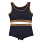 スポーツブラ ショーツ セット レディース カップ付き ハーフトップ 取り外し可能 ドライ 速乾 M L LL ストレッチ DISCUS ATHLETIC ディスカス アスレチック バイカラー ブラショーツセット 上下セット スポブラ インナー 女性下着 伸縮 フィット