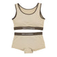 スポーツブラ ショーツ セット レディース カップ付き ハーフトップ 取り外し可能 ドライ 速乾 M L LL ストレッチ DISCUS ATHLETIC ディスカス アスレチック バイカラー ブラショーツセット 上下セット スポブラ インナー 女性下着 伸縮 フィット