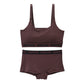 DISCUS ATHLETIC スポーツブラ ショーツ セット レディース ハーフトップ カップ付き 取り外し可 ドライ 速乾 M L LL ストレッチ 伸縮 上下セット ブラショーツセット ディスカス アスレチック 洗濯タグレス インナー 女性下着 スポブラ フィット
