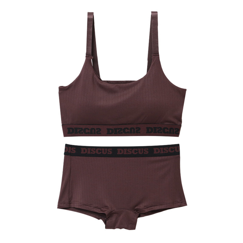 DISCUS ATHLETIC スポーツブラ ショーツ セット レディース ハーフトップ カップ付き 取り外し可 ドライ 速乾 M L LL ストレッチ 伸縮 上下セット ブラショーツセット ディスカス アスレチック 洗濯タグレス インナー 女性下着 スポブラ フィット
