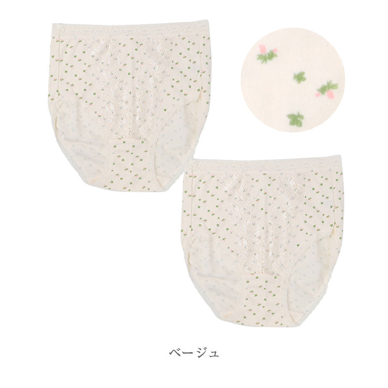 ショーツ レディース 綿100％ 2枚組 スクワランオイル加工 スムス 小花柄 花柄レース コットン100 女性下着 M L LL 3L 4L 大きいサイズ 婦人下着 パンツ インナー レディースショーツ 綿ショーツ コットンショーツ やわらか 肌触り 大人可愛い