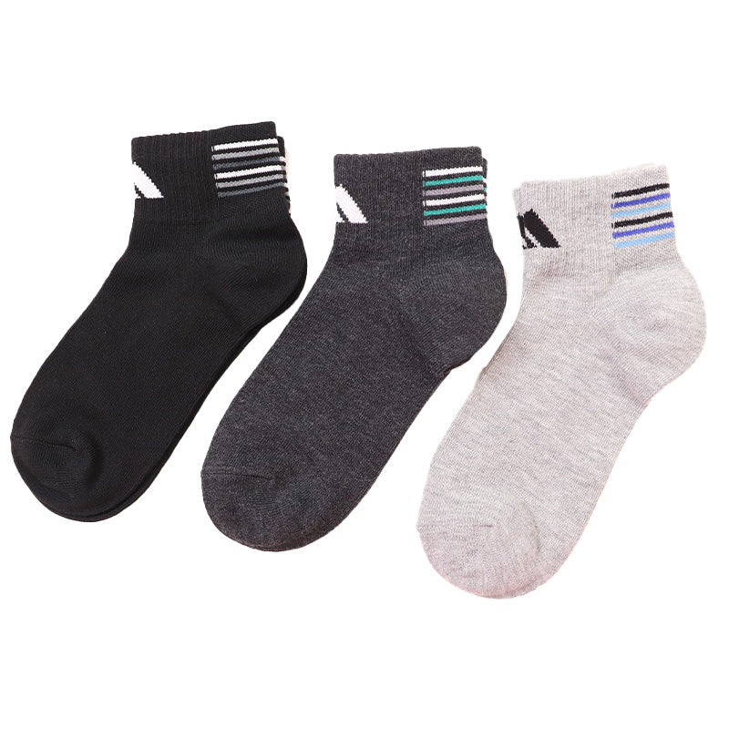 靴下 キッズ 子供用 ショートソックス 男子 3足組 adidas 19-21cm～23-25cm スニーカーソックス 子ども ジュニア くつ下 ワンポイント 丈夫 スポーツソックス