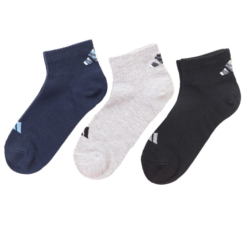 靴下 キッズ 子供用 ショートソックス 男子 3足組 adidas 19-21cm～23-25cm スニーカーソックス 子ども ジュニア くつ下 ワンポイント 丈夫 スポーツソックス