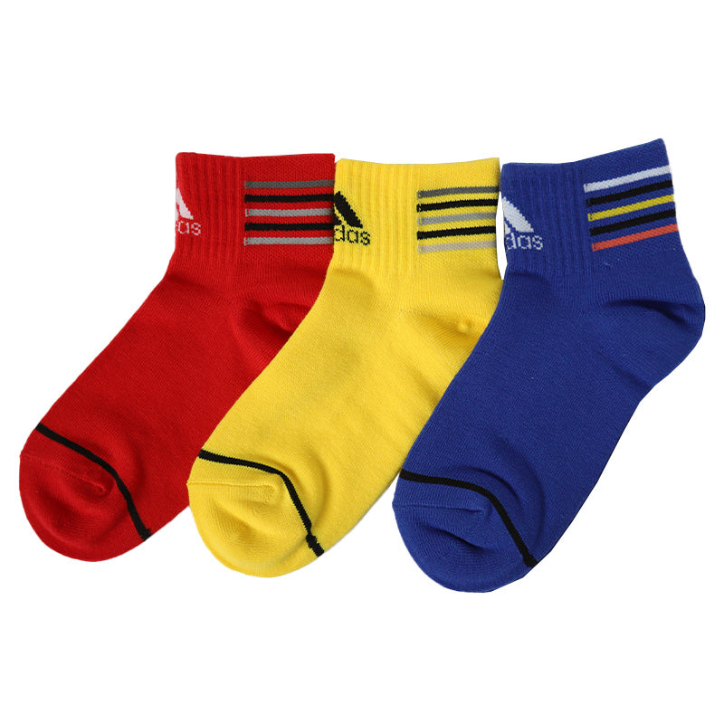 靴下 キッズ 子供用 ショートソックス 男子 3足組 adidas 19-21cm～23-25cm スニーカーソックス 子ども ジュニア くつ下 ワンポイント 丈夫 スポーツソックス