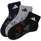 靴下 キッズ 子供用 ショートソックス 男子 3足組 adidas 19-21cm～23-25cm スニーカーソックス 子ども ジュニア くつ下 ワンポイント 丈夫 スポーツソックス