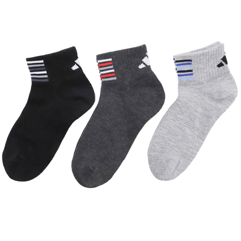 adidas アディダス 靴下 キッズ ソックス 子供 3足組 スニーカーソックス くるぶし丈 プチ丈 ショート丈 男の子 女の子 小学生 中学生 通学 スクール スポーツ 消臭 つま先 かかと 補強 丈夫 破れにくい 19-21cm～23-25cm ワンポイント アソート