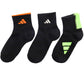 adidas アディダス 靴下 キッズ ソックス 子供 3足組 スニーカーソックス くるぶし丈 プチ丈 ショート丈 男の子 女の子 小学生 中学生 通学 スクール スポーツ 消臭 つま先 かかと 補強 丈夫 破れにくい 19-21cm～23-25cm ワンポイント アソート