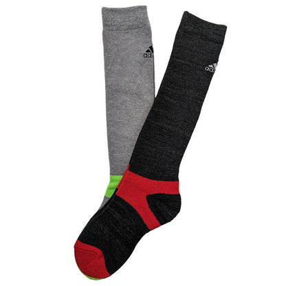 アディダス キッズ 靴下 ハイソックス 子供 冬 2足組 19-21cm～23-25cm 男の子 スポーツ ジュニア adidas ソックス ひざ下 19cm 23cm 男子 セット (在庫限り)