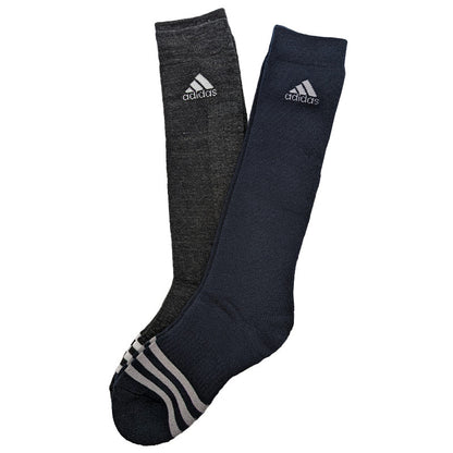 アディダス キッズ 靴下 ハイソックス 子供 冬 2足組 19-21cm～23-25cm 男の子 スポーツ ジュニア adidas ソックス ひざ下 19cm 23cm 男子 セット (在庫限り)