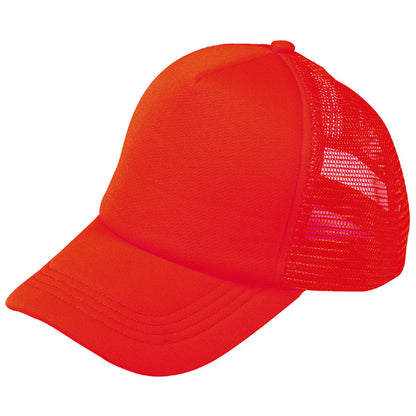 カラーダンスキャップ キッズ 帽子 頭囲53-57cm キャップ ダンス帽子 メッシュキャップ 子供 CAP 野球帽 イベント 運動会 体育祭 発表会 学芸会 お遊戯会 文化祭 学園祭 チーム クラス 団体 お揃い 応援 小学生 幼稚園 保育園 イベント 運動会 (取寄せ)