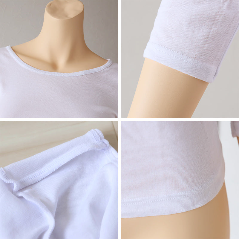 下着 7分袖 肌着 綿100% レディース インナー シャツ 長袖 3枚セット M L LL 綿 tシャツ 無地 グレー 白 黒 女性 婦人 女性 デイリーインナー シンプルインナー 汗のニオイ 夏 3枚組 まとめ売り