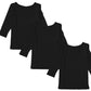 下着 7分袖 肌着 綿100% レディース インナー シャツ 長袖 3枚セット M L LL 綿 tシャツ 無地 グレー 白 黒 女性 婦人 女性 デイリーインナー シンプルインナー 汗のニオイ 夏 3枚組 まとめ売り