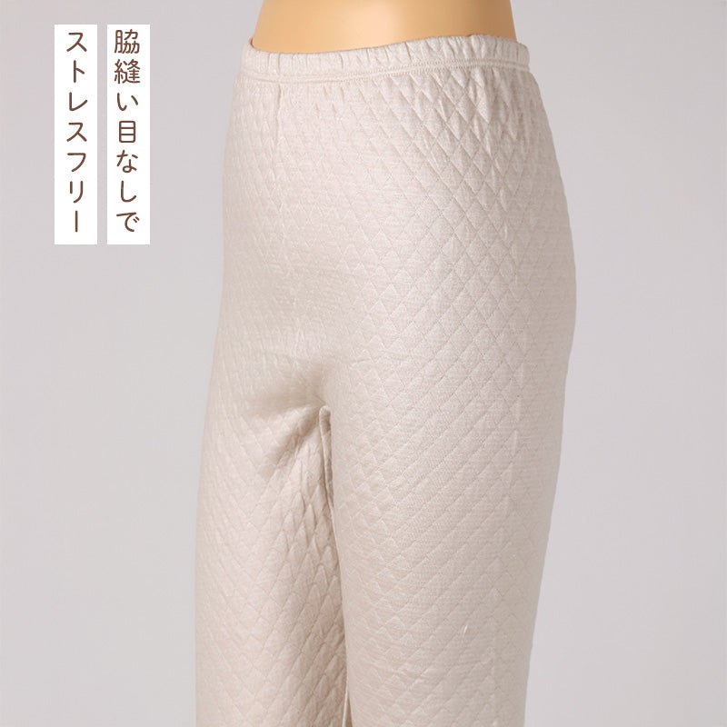 婦人 スラックス下 ズボン下 9分丈 インナー ボトム ボトムス キルト肌着 M L LL 婦人肌着 レディース シニア ミドル 下着 肌着 レギンス スパッツ 厚手 厚地 下着 暖かい あったか 防寒 寒さ対策 冷え対策 冬