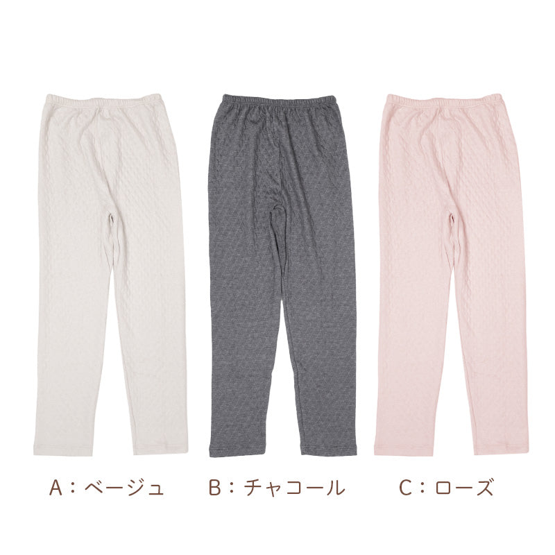 婦人 スラックス下 ズボン下 9分丈 インナー ボトム ボトムス キルト肌着 M L LL 婦人肌着 レディース シニア ミドル 下着 肌着 レギンス スパッツ 厚手 厚地 下着 暖かい あったか 防寒 寒さ対策 冷え対策 冬