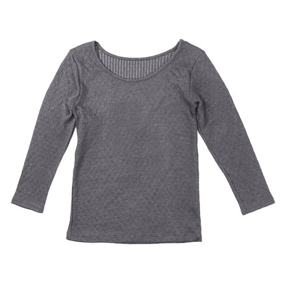 婦人 8分袖 インナー 長袖 肌着 キルト肌着 あったか 保温 M L LL 婦人肌着 レディース シャツ 中綿キルト 下着 肌着 薄手 暖かい 防寒 冬 綿混 ミセス シニア 寒さ対策 冷え対策 冷え取りインナー