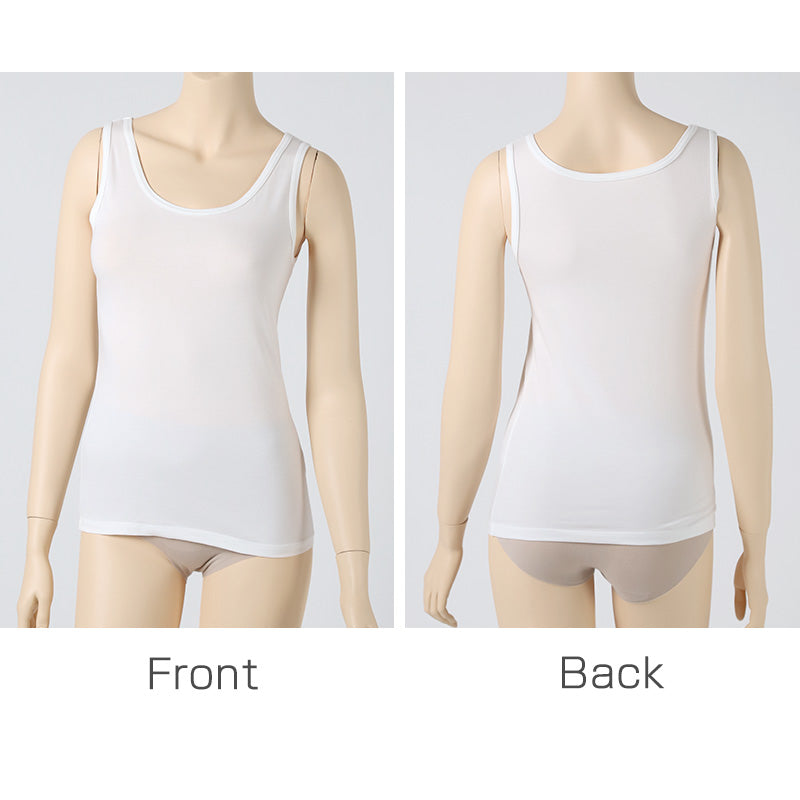 タンクトップ インナー レディース 綿混 M L LL リラックス アンダーウェア 女性 肌着 下着 敏感肌 肌に優しい コットン 綿 シンプル 無地 定番 黒 白 30代 40代 50代 60代