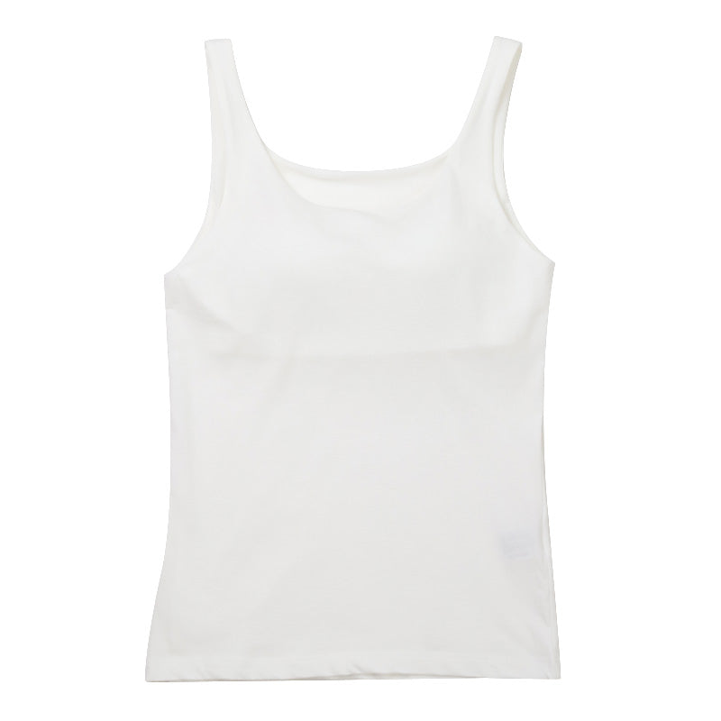 タンクトップ カップ付き インナー レディース 綿混 M L LL リラックス アンダーウェア 女性 肌着 下着 敏感肌 肌に優しい コットン 綿 シンプル 無地 定番 黒 白 30代 40代 50代 60代