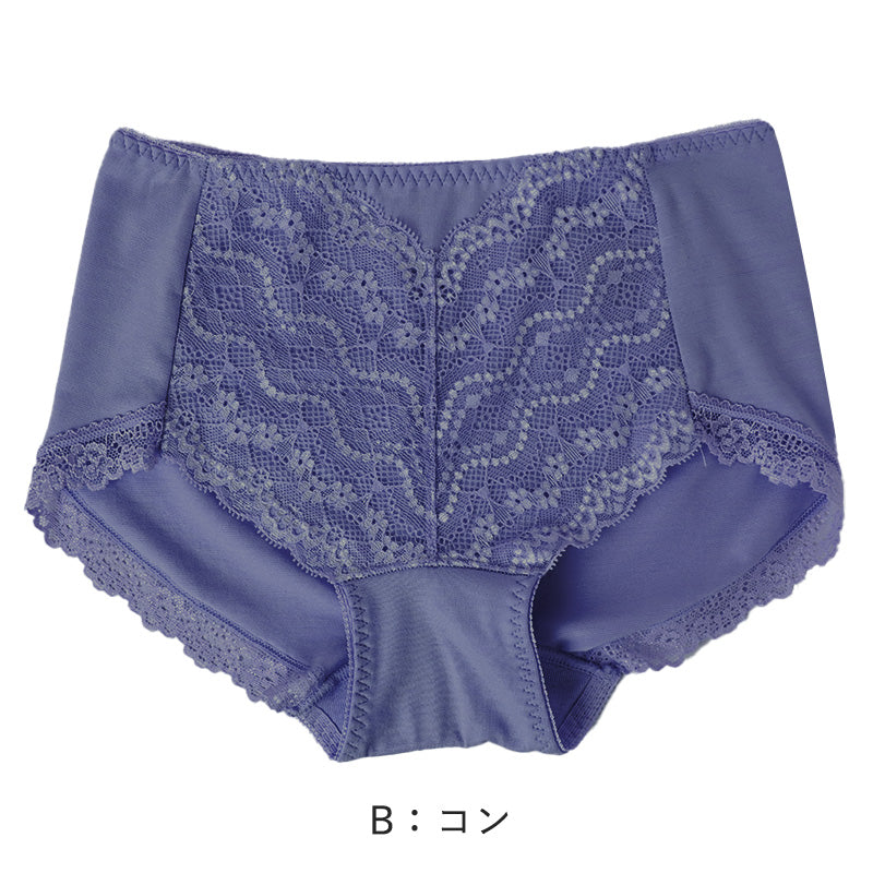 お腹押さえ ショーツ レース M L LL 補正 下着 補整 ショーツガードル お腹 下腹 レディース 女性 インナー たるみ パワーネット 引きしめ 産後 可愛い ストレッチ 吸水速乾 綿マチ付き