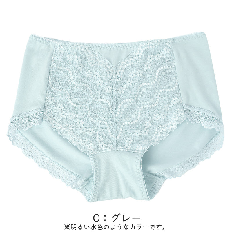 お腹押さえ ショーツ レース M L LL 補正 下着 補整 ショーツガードル お腹 下腹 レディース 女性 インナー たるみ パワーネット 引きしめ 産後 可愛い ストレッチ 吸水速乾 綿マチ付き