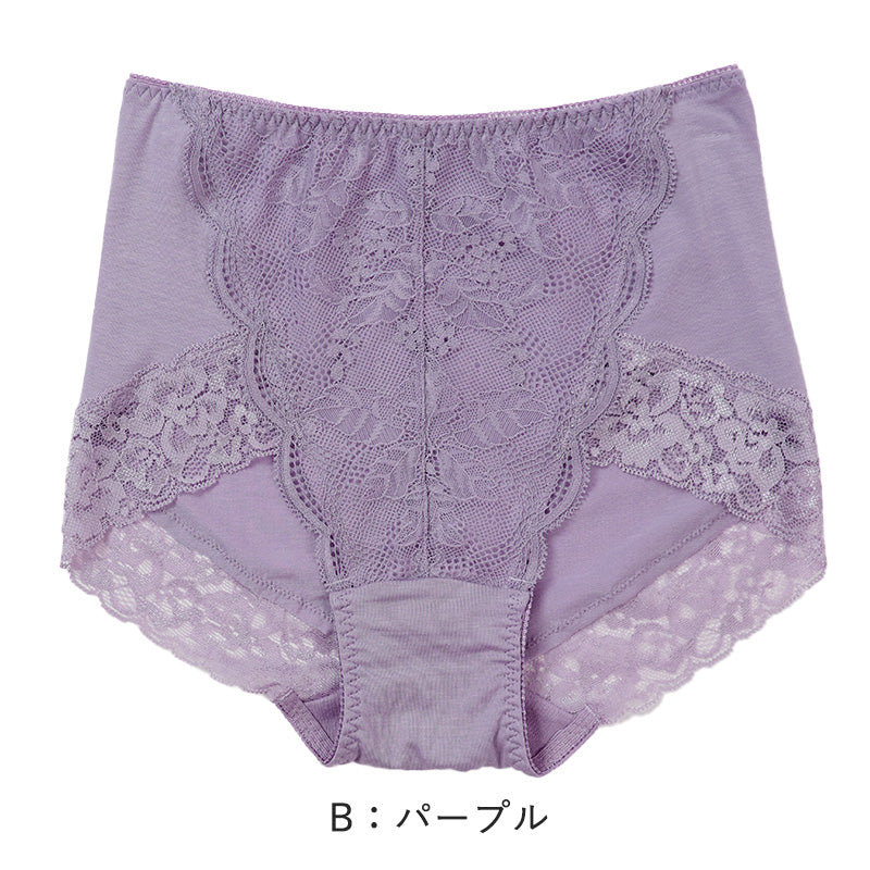 お腹押さえ ショーツ レース テンセル M L LL 補正 下着 補整 ショーツガードル お腹 下腹 レディース 女性 インナー たるみ パワーネット 引きしめ 産後 可愛い ストレッチ