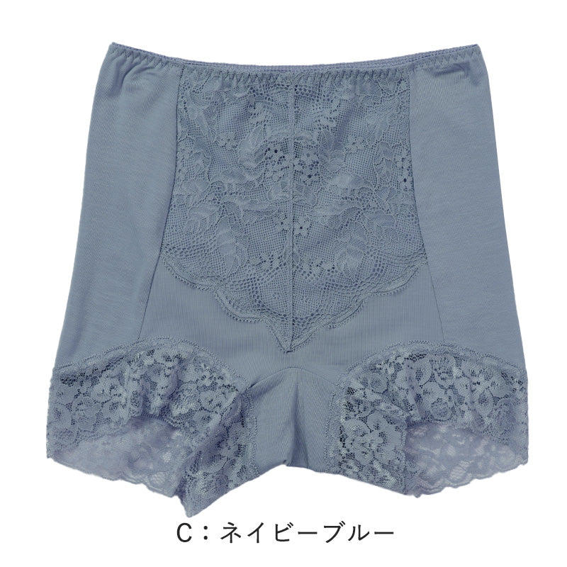 お腹押さえ ショーツ 1分丈 レース テンセル M L LL 補正 下着 補整 ショーツガードル お腹 下腹 レディース 女性 インナー たるみ パワーネット 引きしめ 産後 可愛い ストレッチ