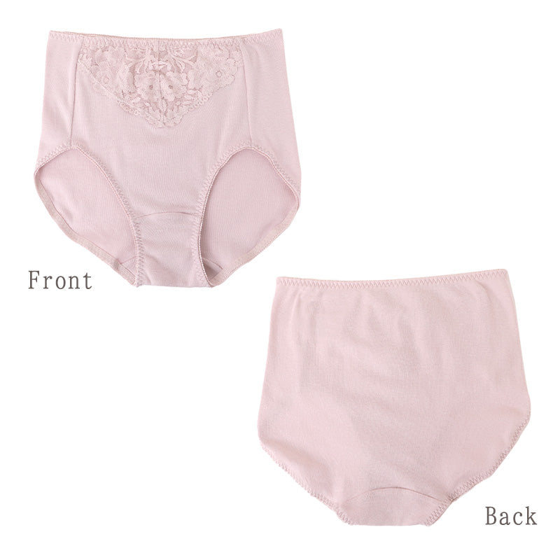 綿100% ショーツ レディース 深ばき ゆったり 2枚組 M L LL 下着 女性 パンツ 深履き 大きめ お腹すっぽり 大きい 綿 コットン 60代 70代 肌着 インナー 華やか レース 入院 病院 楽ちん 快適 リラックス 肌に優しい