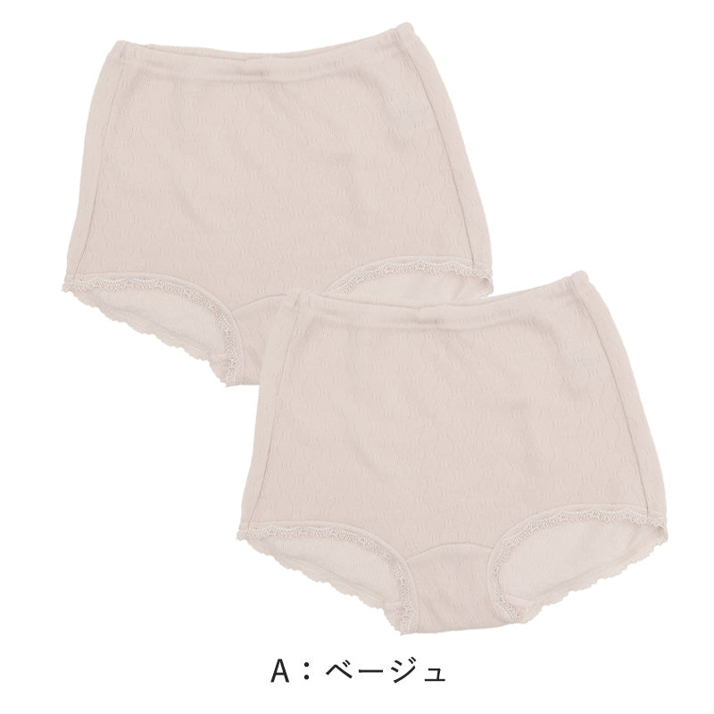 ショーツ レディース 2枚組 ウール混 あったか 両起毛 M L LL あったかインナー 暖かい 下着 起毛 パンツ パンティ 寒さ対策 冷え対策 女性 インナー 婦人 肌着 防寒 ストレッチ 秋 冬 深め 深ばき まとめ買い