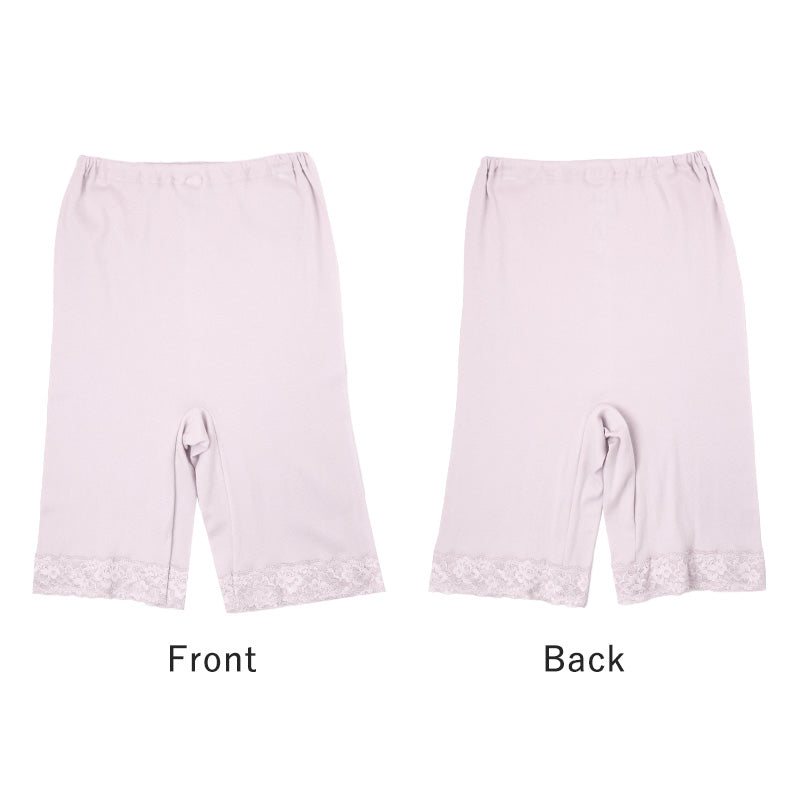 5分丈ボトム レディース 綿100％ ペチパンツ インナーパンツ コットン 下着 肌着 インナー M L LL フライス スーピマ綿 柔らかい ストレッチ ショートレギンス 無地 シンプル 綿インナー 快適インナー ズボン下 ボトムス