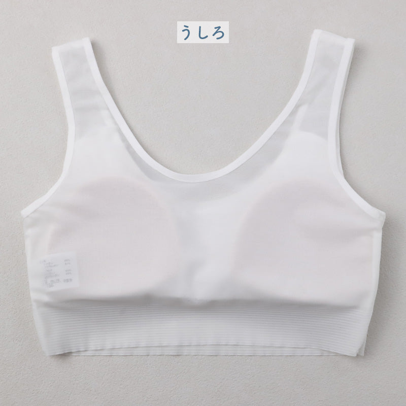 ジュニアブラ ノンワイヤー ブラジャー キッズ 女の子 パッド入り インナー 下着 150cm 160cm 165cm ガールズ スポーツブラ ファーストブラ ストレッチ 通気性 涼しい シームレス 無地 ダンス 運動 中学生 小学生 ハーフトップ 夏 蒸れにくい 軽い