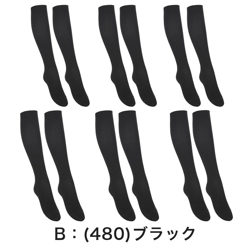 ハイソックス ソックス スクールソックス 靴下 38cm丈 3足組 2セット 22-24cm・24-26cm 白 黒 紺 レディース 女子 スクール 通学 部活 中学生 高校生 まとめ売り