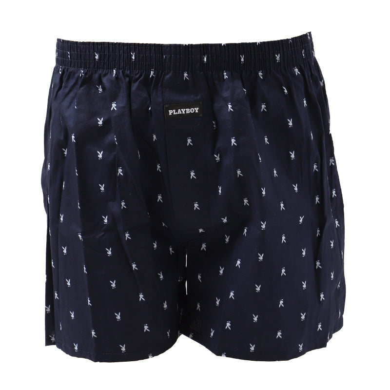 PLAYBOY 綿100　トランクス M L LL 前開き playboy かっこいい おしゃれ 柄 下着 アンダーウェア インナー ベーシック メンズ ボタン式 パイルゴム サイドスリット ゆったり パンツ 綿 コットン カラー豊富 プレイボーイ チェック