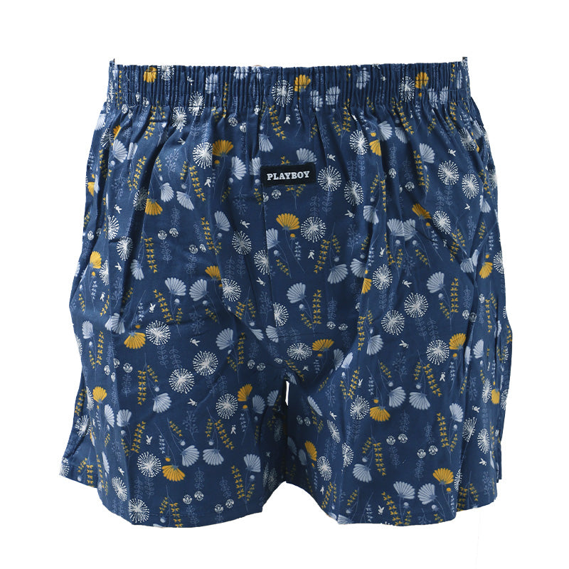 PLAYBOY 綿100　トランクス M L LL 前開き playboy かっこいい おしゃれ 柄 下着 アンダーウェア インナー ベーシック メンズ ボタン式 パイルゴム サイドスリット ゆったり パンツ 綿 コットン カラー豊富 プレイボーイ チェック