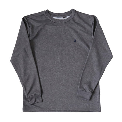 Tシャツ メンズ ラウンジウェア 長袖 裏微起毛 クルーネック 丸首 トップス 秋 冬 プレイボーイ M～LL インナーシャツ やや薄手 裏起毛 紳士 肌着 男 下着 PLAYBOY アンダーウェア ワンポイント