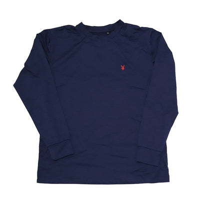 tシャツ メンズ 長袖 クルーネック ロンT インナー ワンポイント ブランド プレイボーイ M～LL トップス インナーシャツ 丸首 春 秋 紳士 肌着 男 下着 PLAYBOY アンダーウェア (在庫限り)