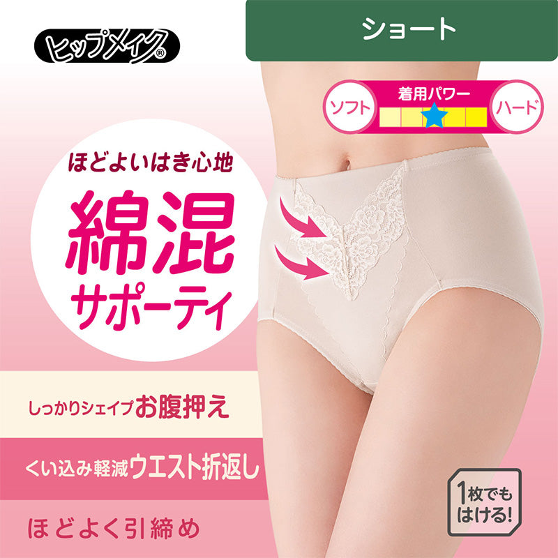 ガードルショーツ ガードル 1枚履き 綿 ぽっこりお腹 ショート