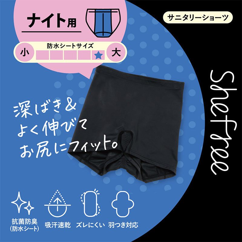 サニタリーショーツ 生理用ショーツ ナイト用 夜用 ショーツ レディース 羽根つき 2枚セット M・L 生理用 防水 アツギ サニタリー 羽つき ウイング 下着 インナー ATSUGI atsugi フェムテック フェムテック用品 生理用品