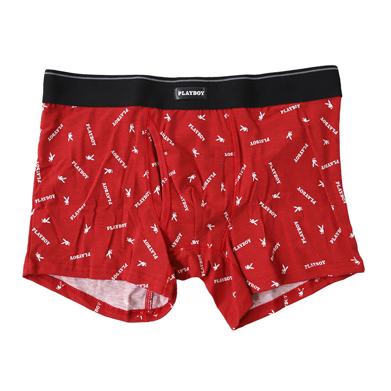 PLAYBOY ボクサーパンツ メンズ 前開き ボクサーブリーフ ブランド 綿 インナー コットン M～LL 下着 男性 パンツ ボクサー シンプル おしゃれ プレイボーイ