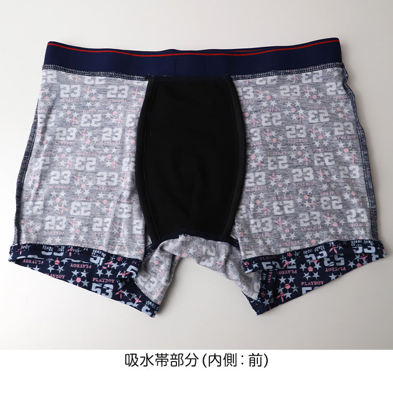 尿漏れパンツ 男性用 ちょい漏れ ボクサーパンツ 吸水 15cc対応 2枚セット M L LL 軽失禁 前とじ メンズ 下着 パンツ シミ出し防止 ストレッチ ウエストソフトゴム PLAYBOY プレイボーイ ボクサーブリーフ エチケット インナー 尿もれ 失禁パンツ