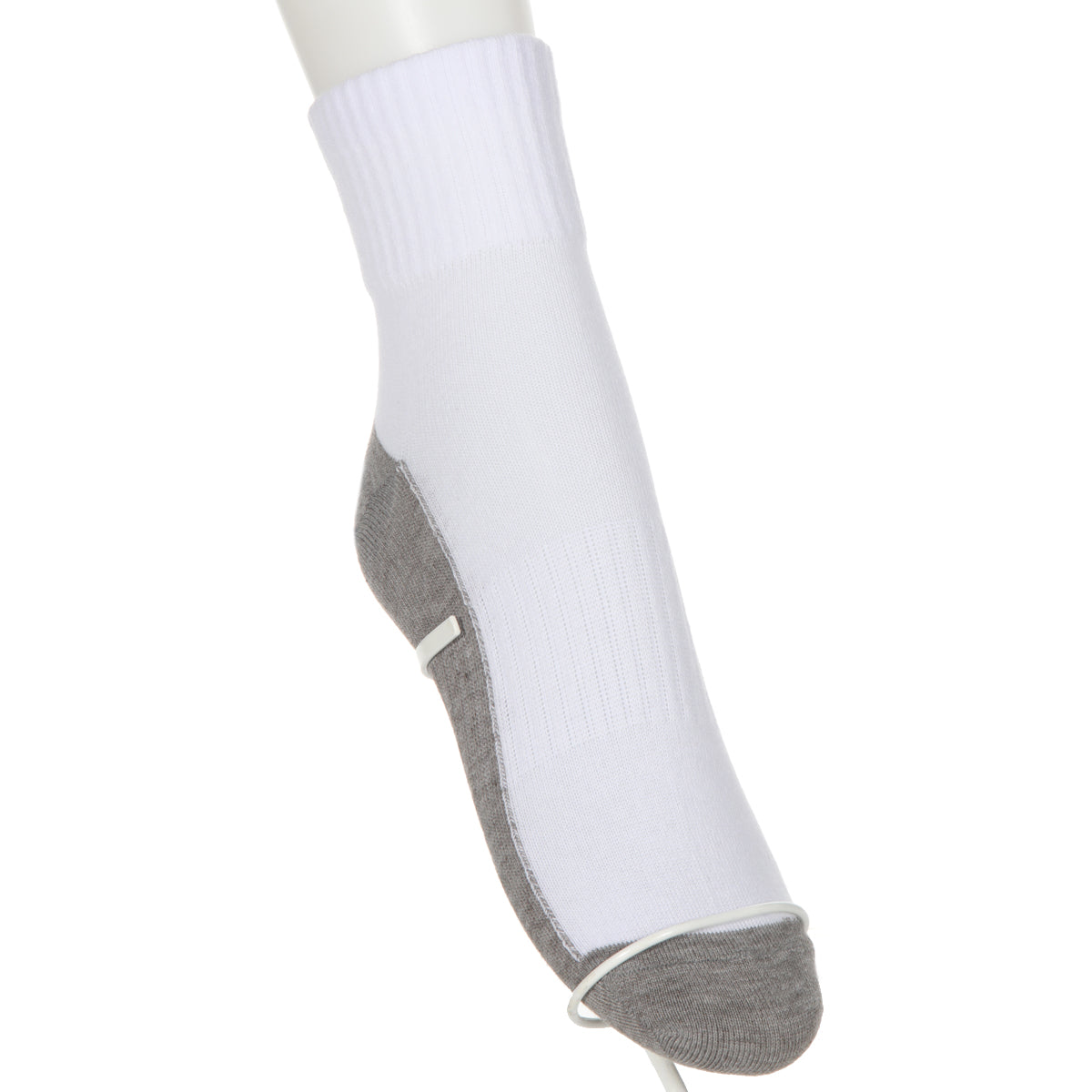 スクールソックス 白 ハイカット丈 通学 靴下 子供 学校 汚れが目立ちにくい 2足組 16-18cm～24-26cm 小学生 小学校 男子 女子 スクール ショートソックス くつ下 くつした 足底 グレー 丈夫 アツギ (在庫限り)